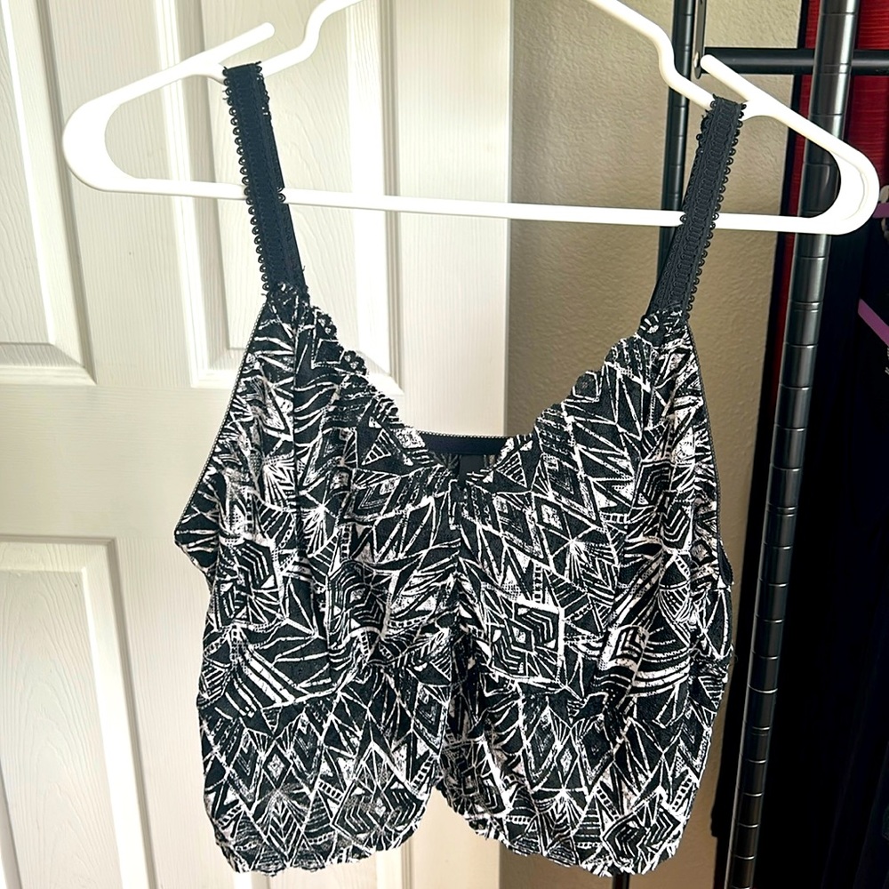 Black & White Printed Women's Bralette Tank Size 3